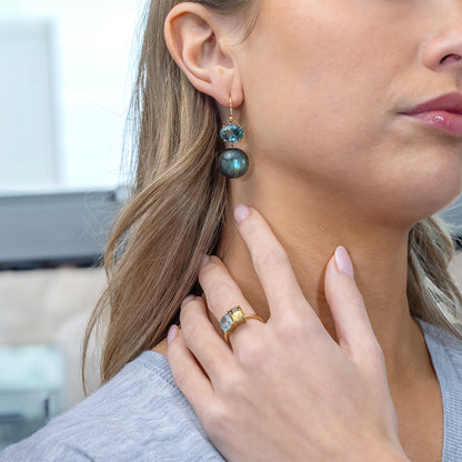 Irene Neuwirth 'Gumball' Labradorite Spheres and Tourmaline Earrings