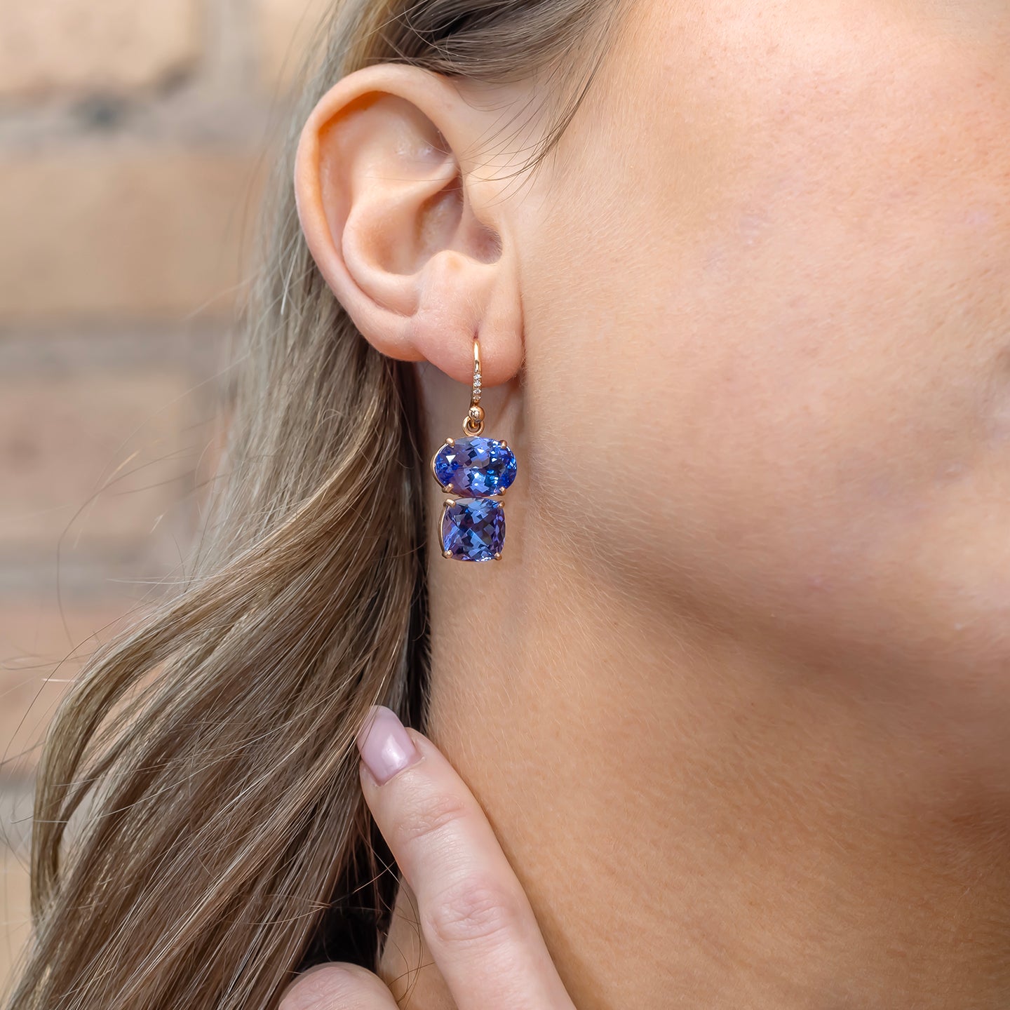 Irene Neuwirth 'Gemmy Gem' One-Of-A-Kind Tanzanite Double Stone Earrings