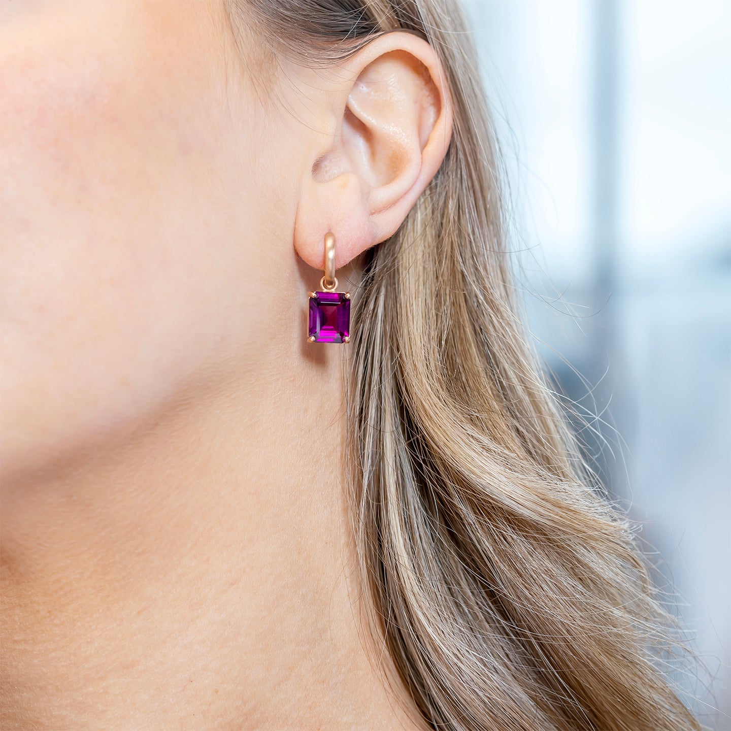 Irene Neuwirth 'Gemmy Gem' One-Of-A-Kind Garnet Huggie Earrings