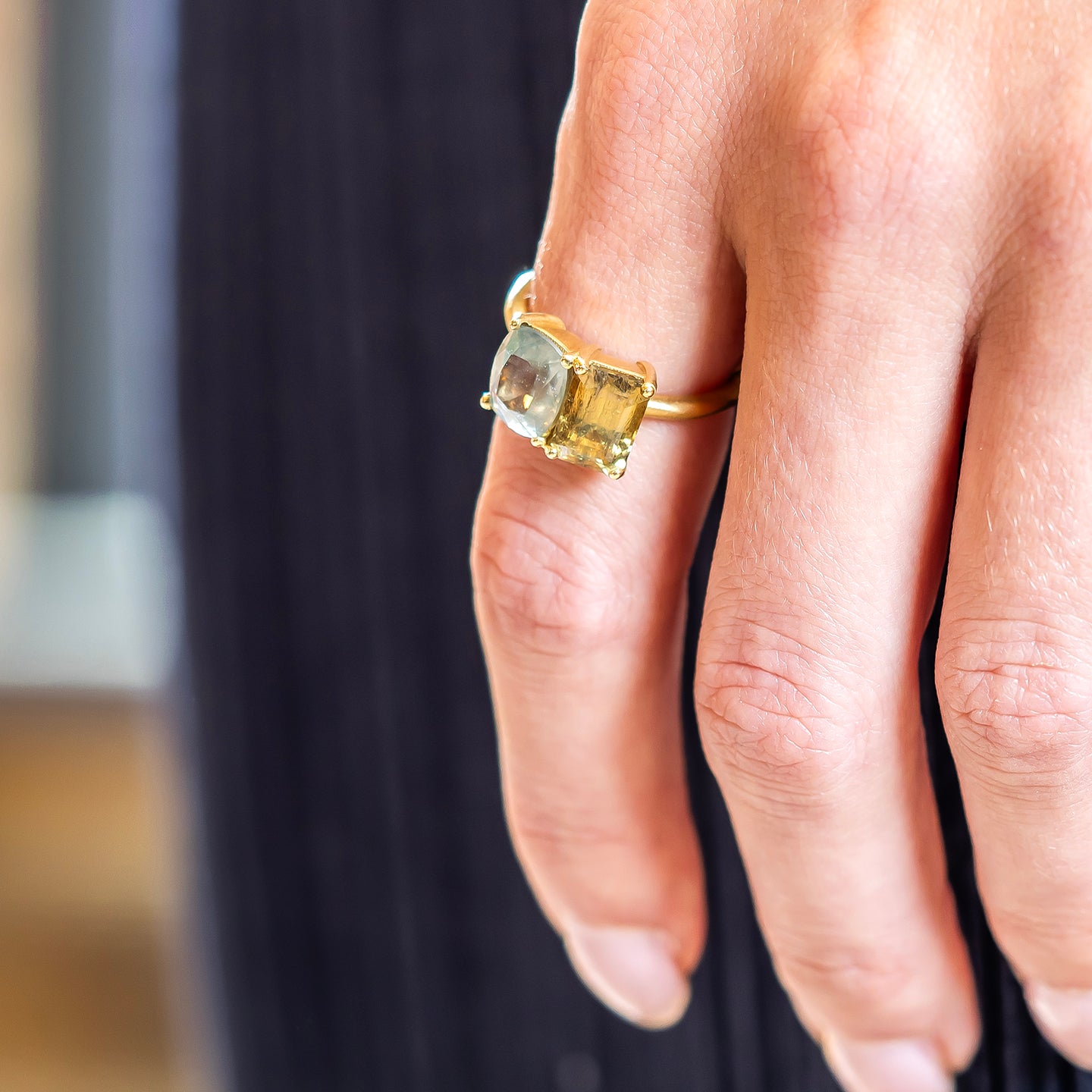 Irene Neuwirth 'Gemmy Gem' One-Of-A-Kind Two Stone Ring set with Sapphires