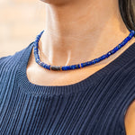 Dezso 6mm Lapis Puka Necklace