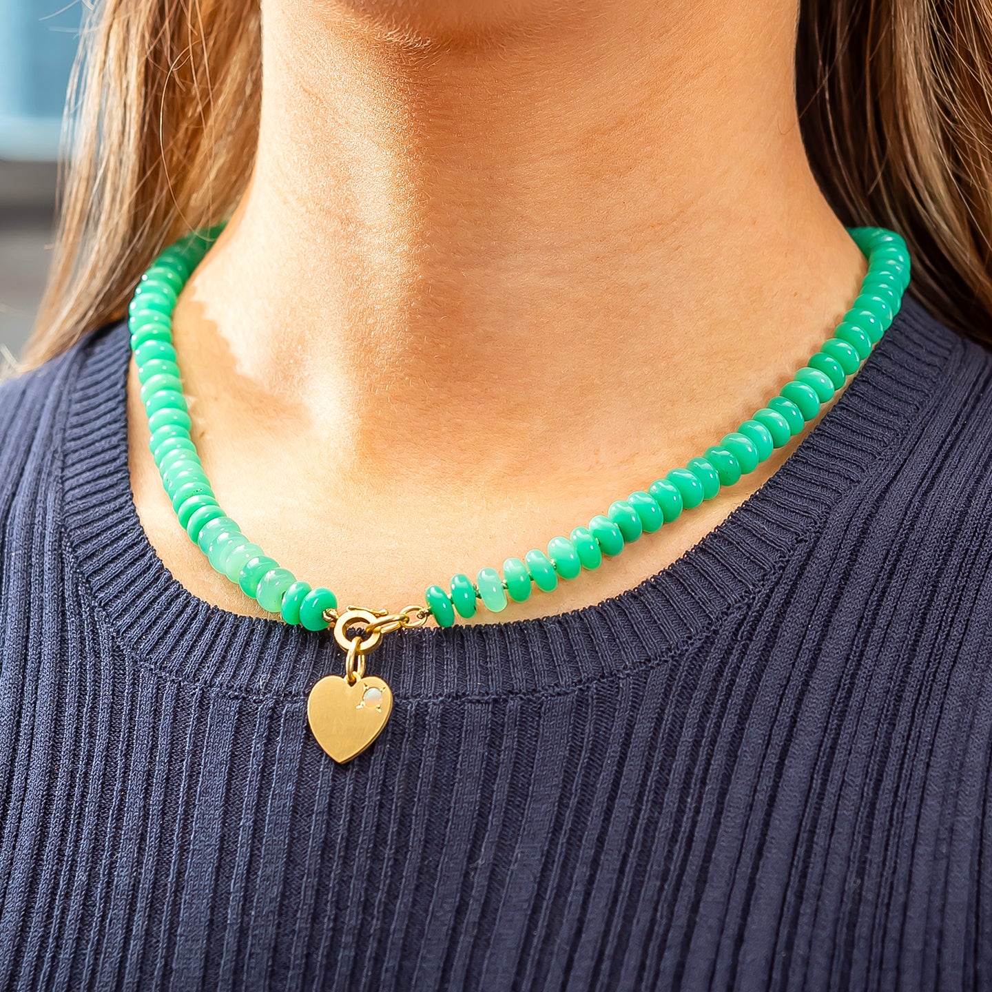 Irene Neuwirth Gold Love 15mm Heart Pendant with Opal