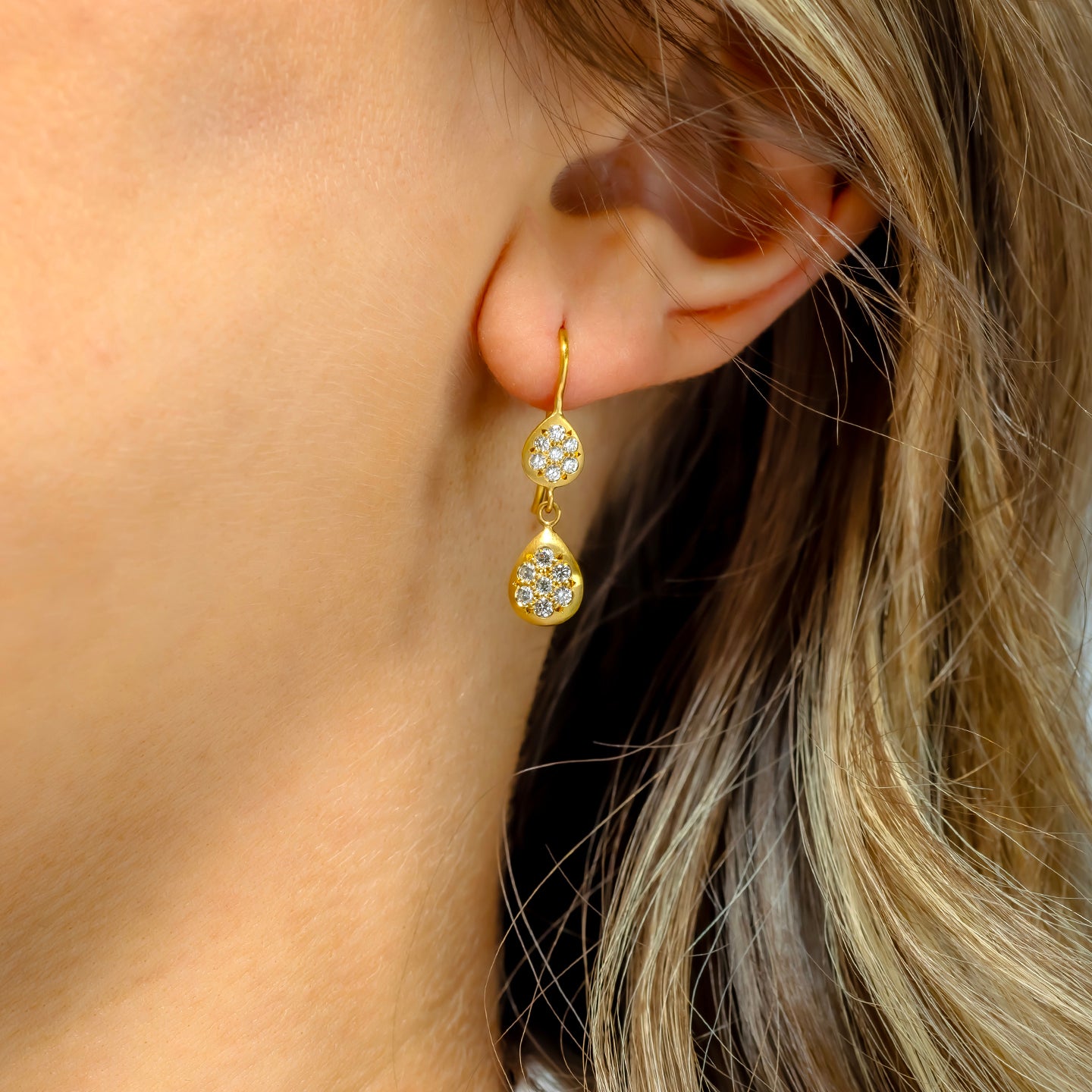 Caroline Ellen Pave Teardrop Earrings