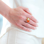 Irene Neuwirth 'Gemmy Gem' One-of-a-Kind Two Stone Ring with Beryl and Fire Opal
