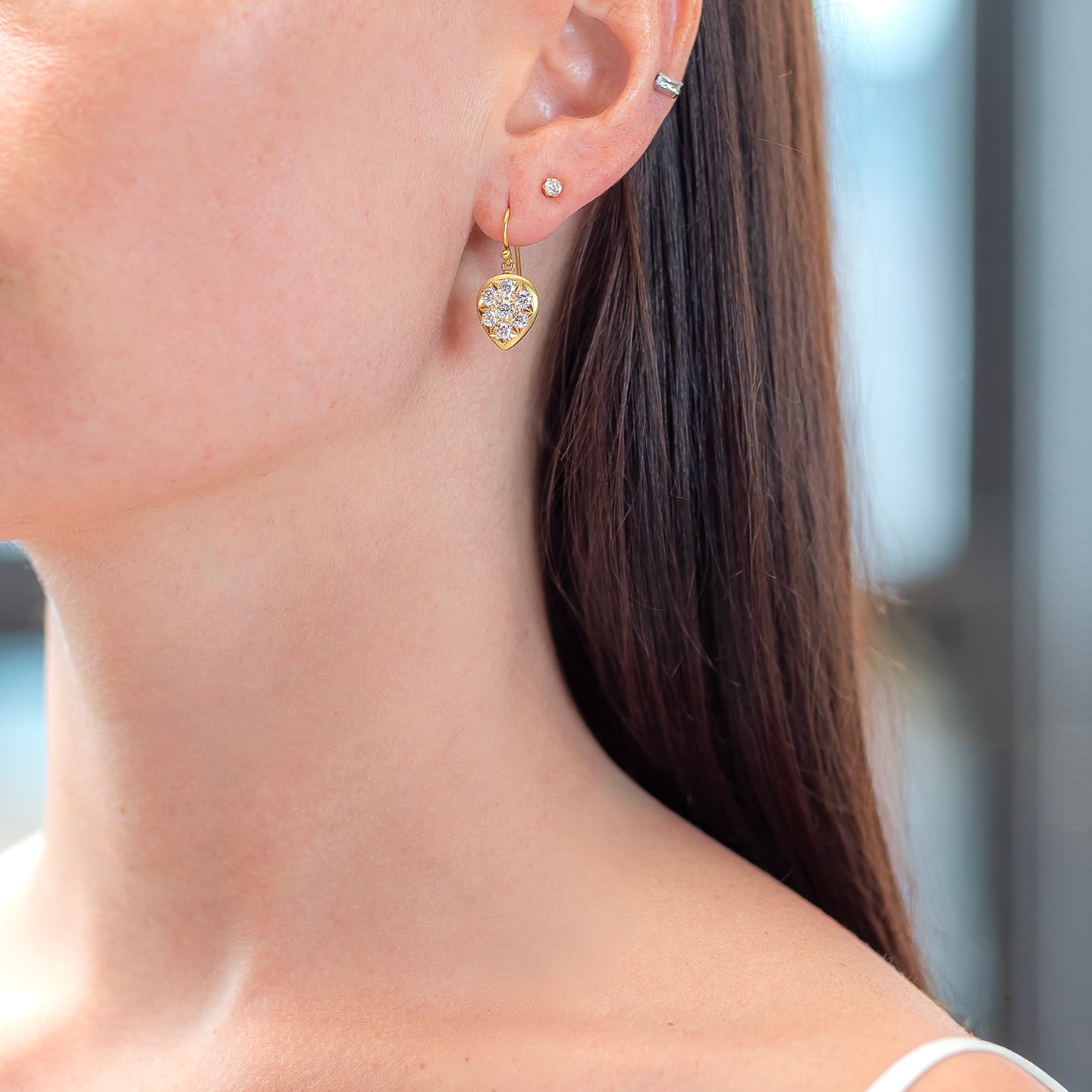 Caroline Ellen Pave Dangle Earrings