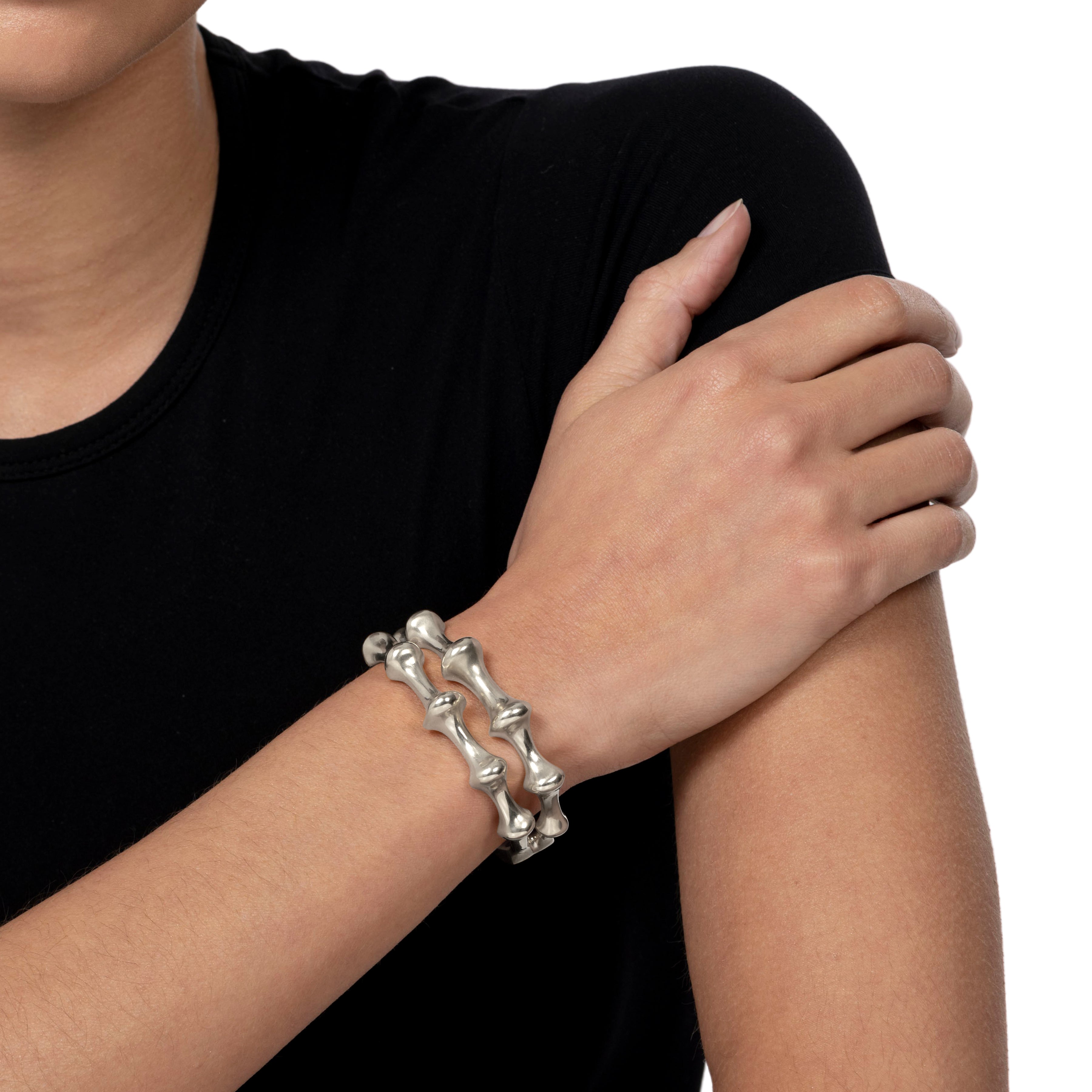VRAM Chrona II Hinged White Gold Cuff