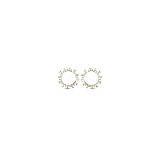 Nancy Newberg Diamond Baguette Circle Earrings