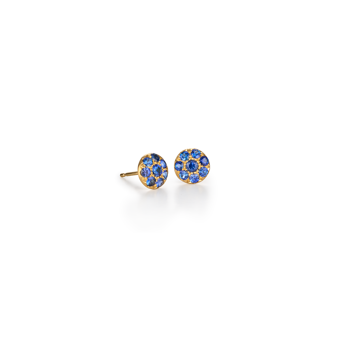 Caroline Ellen Pave Sapphire Disk Studs
