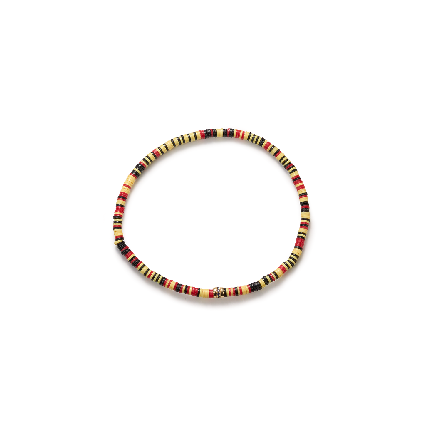 Luis Morais Blue Sapphire Short Roll Bead on Vinyl Beaded Bracelet