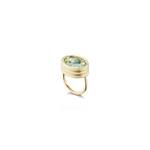 Beck Jewels Scuba Faceted Green Amethyst Ring