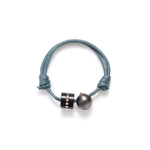 Dezso Cord Bracelet with Carved Onyx Bead and Grey Pearl