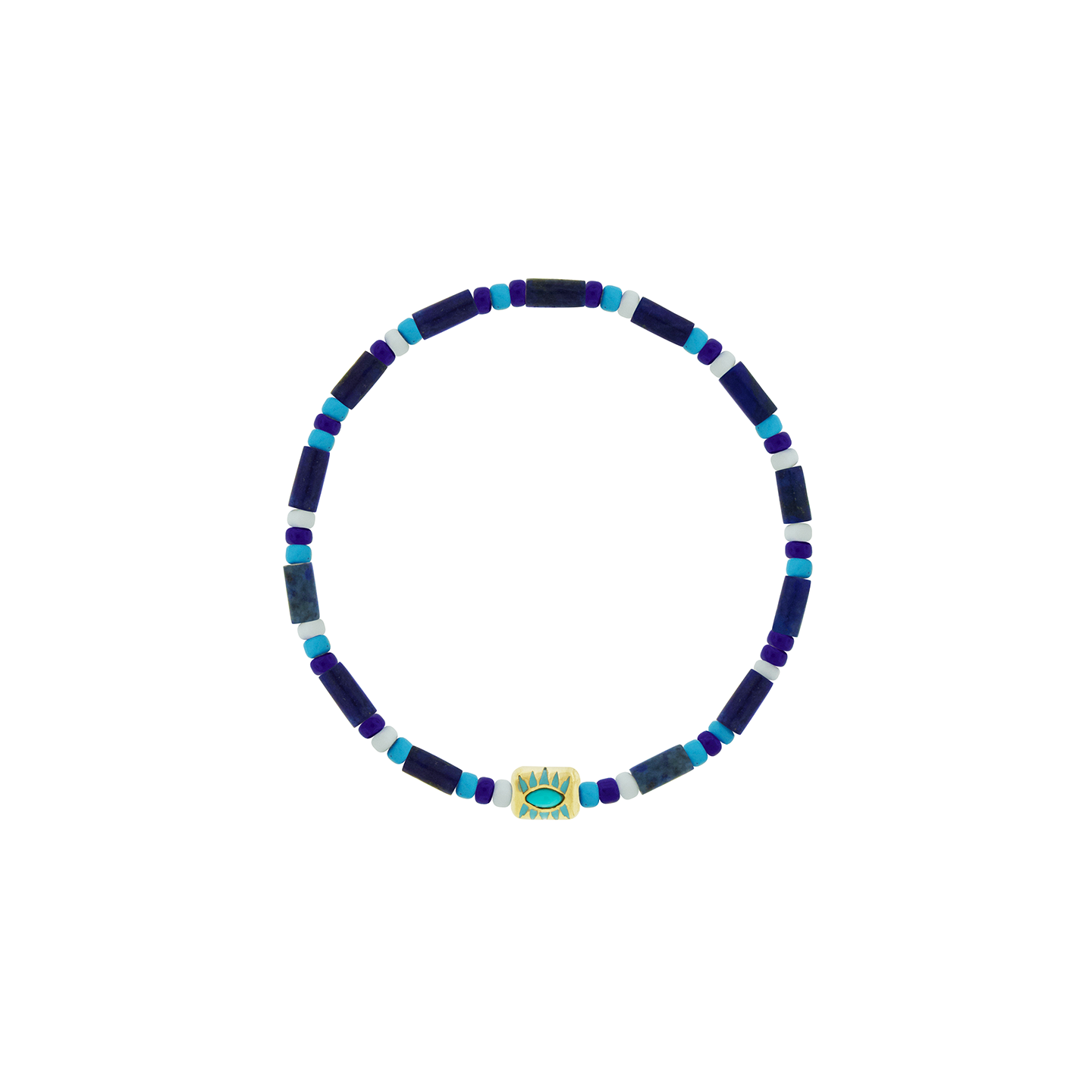 Luis Morais Enameled Turquoise Ingot on Beaded Bracelet