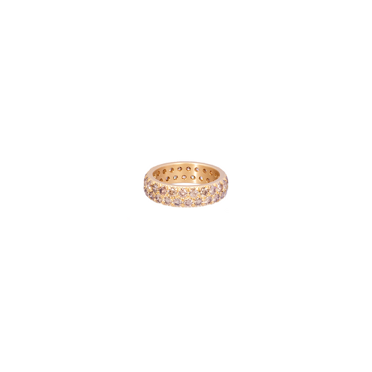 Caroline Ellen Double Row Pave Cognac Diamond Ring