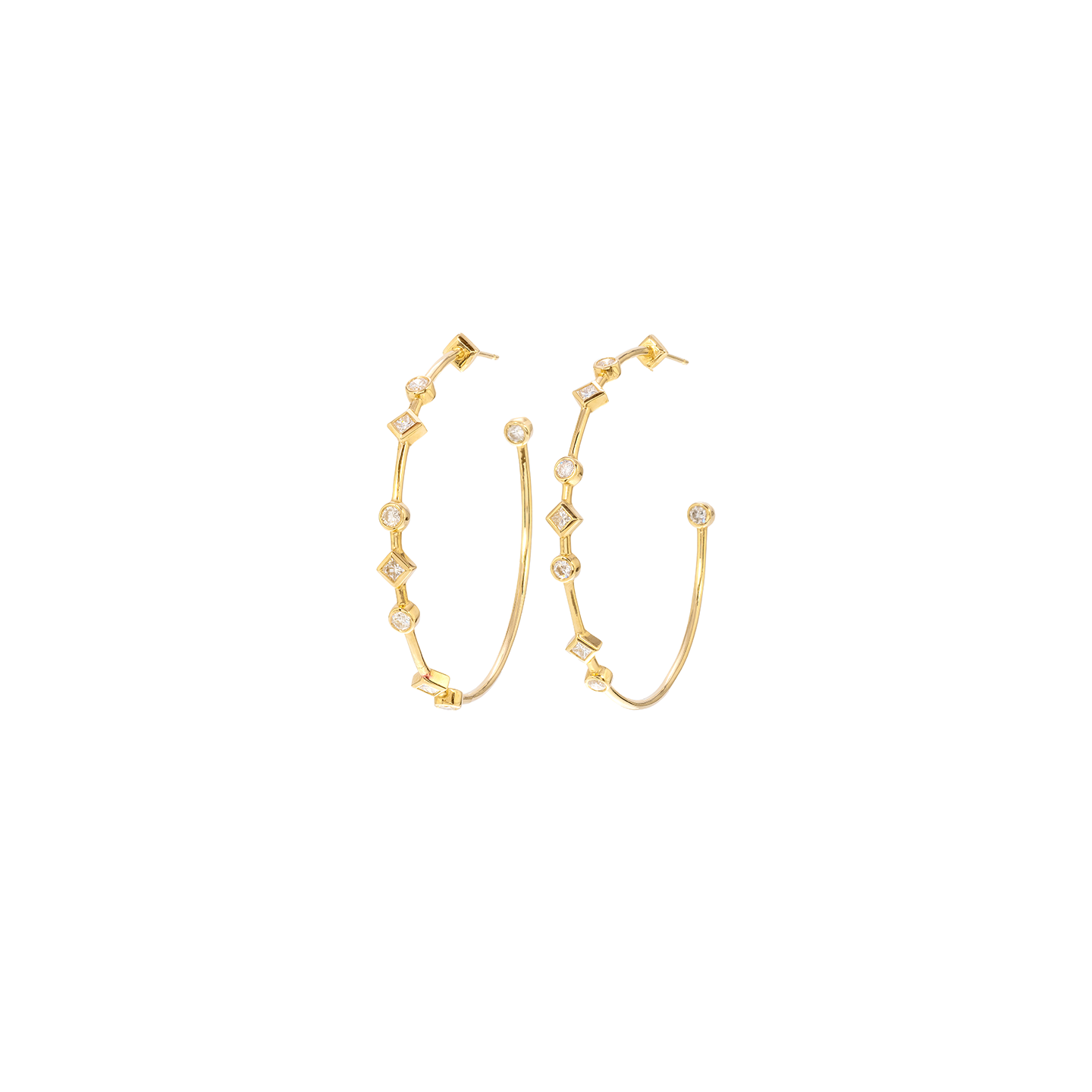 Nancy Newberg Diamond Dotted Large Hoops