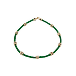 Luis Morais 9 Short Gold Roll Beads with Gemstones on Beaded Bracelet