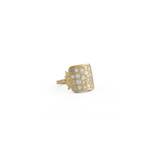 Sylva & Cie Small Square Ten Table Baguette Ring