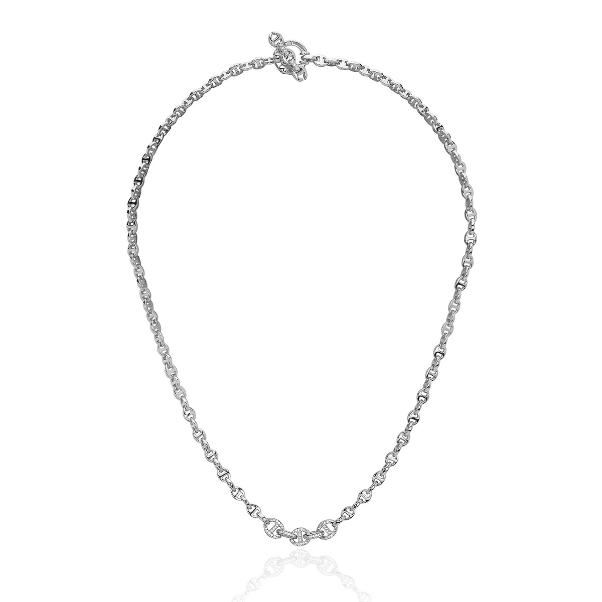 Hoorsenbuhs 3mm Open Link Necklace with Pave 5mm Links