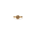 Caroline Ellen Mini Pave Cognac Diamond Lentil Ring