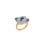Francesca Villa 'Being Furry' Painted Crystal Dog Portrait Ring