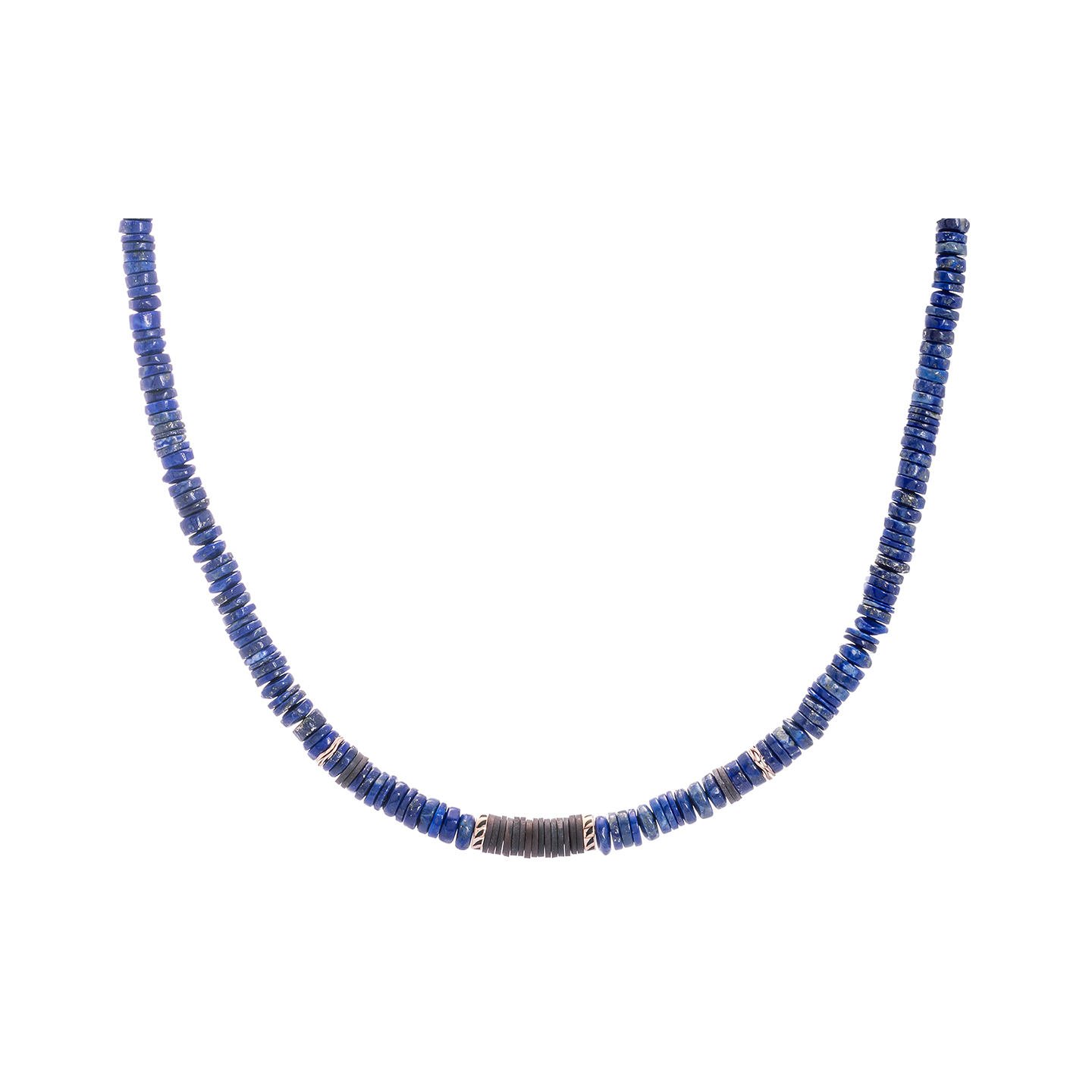 Dezso 6mm Lapis Puka Necklace