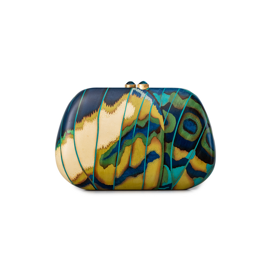 Silvia Furmanovich Marquetry Butterfly Clutch with London Topaz