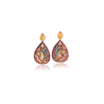 Silvia Furmanovich Marquetry Tear Drop Floral Earrings