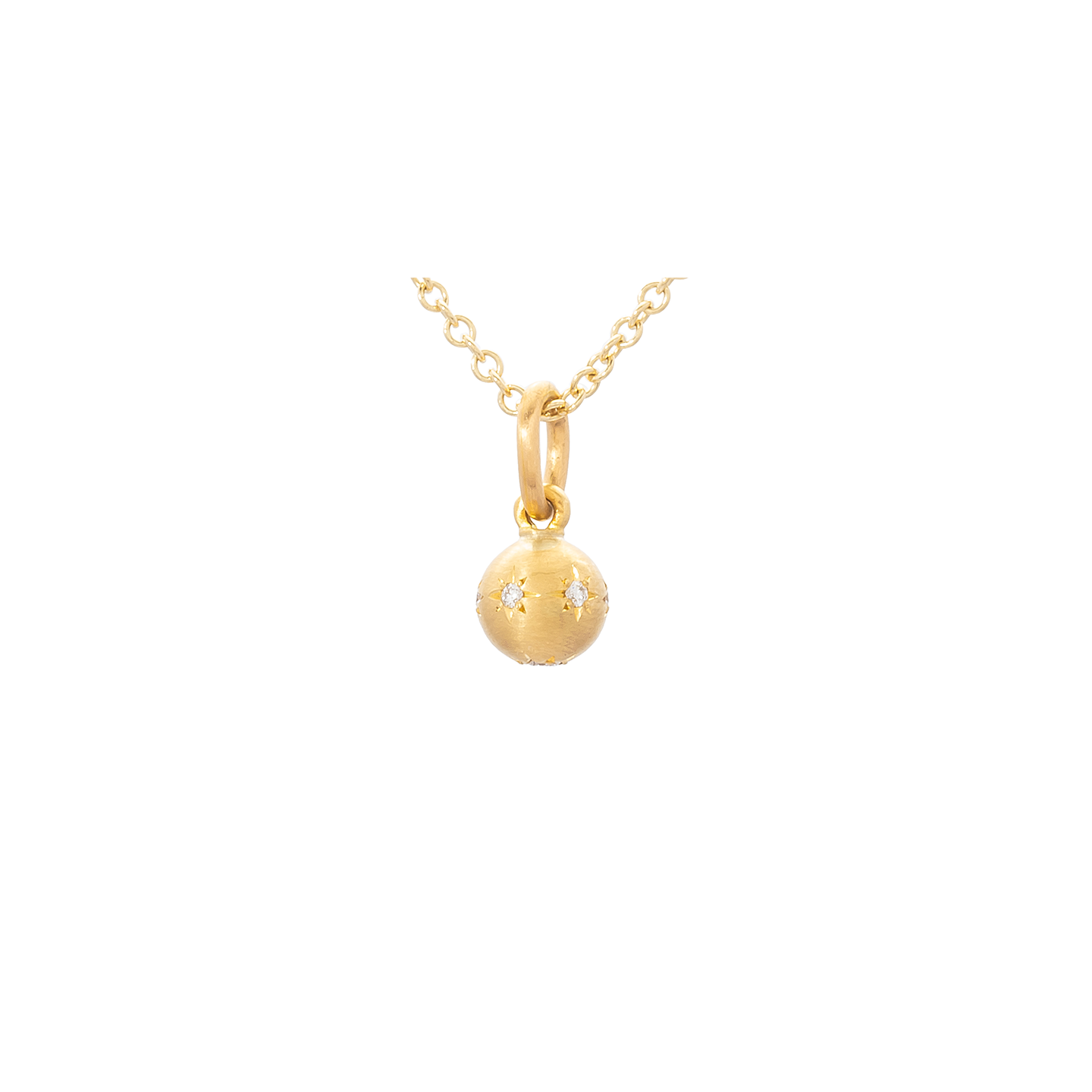 Caroline Ellen 6.5mm Ball Pendant with Star Set Diamonds