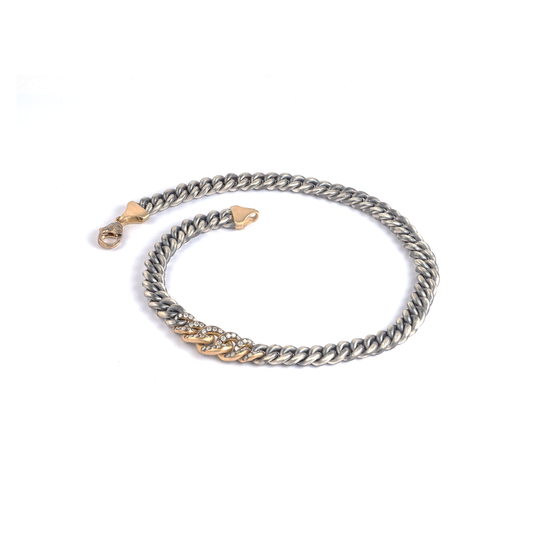 Sylva & Cie Diamond and Silver Double Wrap Bracelet