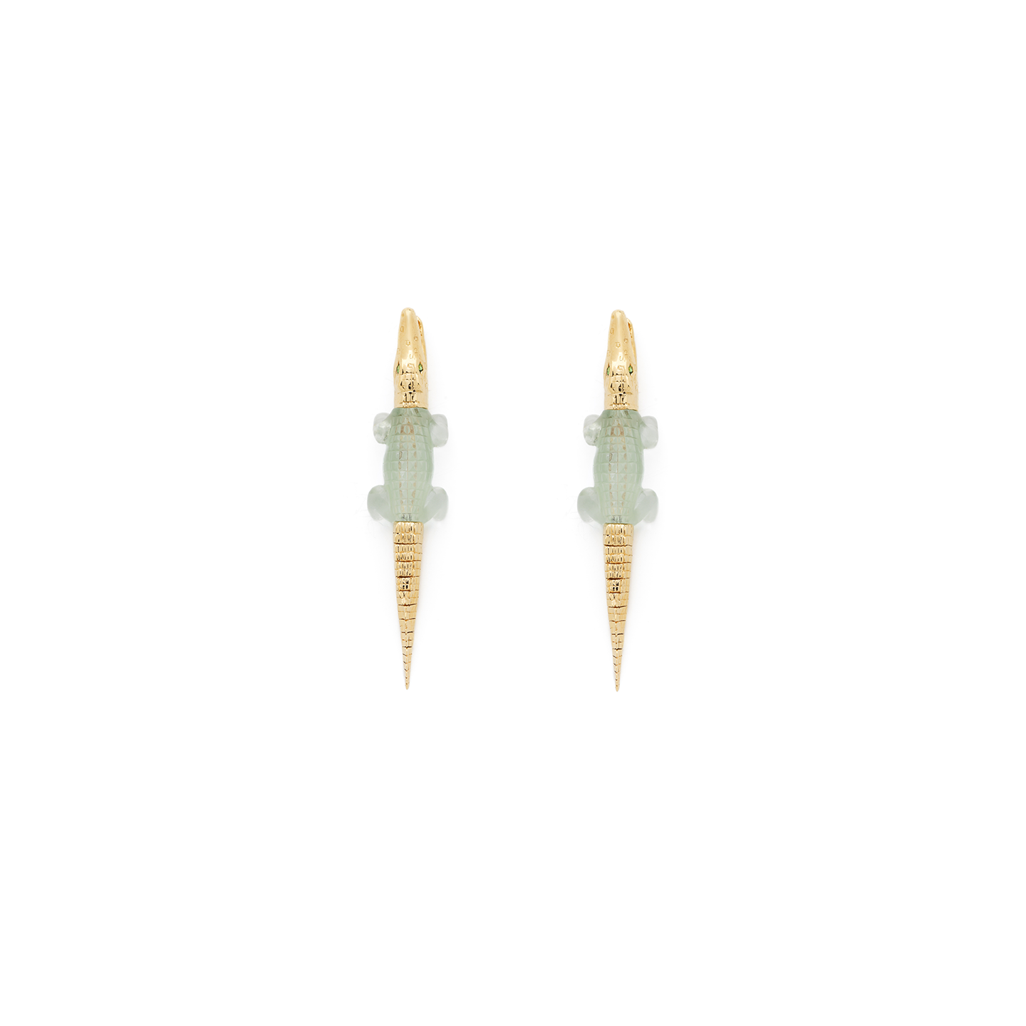 Bibi Van Der Velden Alligator Green Amethyst Bite Earrings