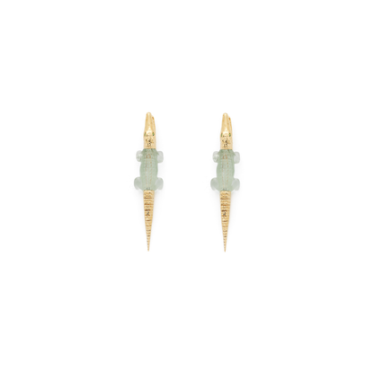Bibi Van Der Velden Alligator Green Amethyst Bite Earrings