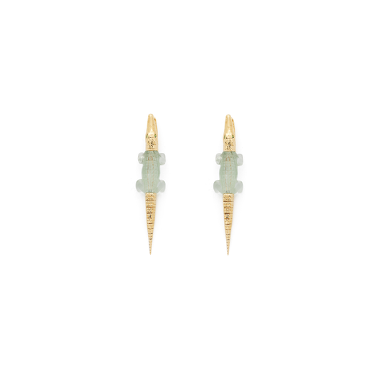 Bibi Van Der Velden Alligator Green Amethyst Bite Earrings