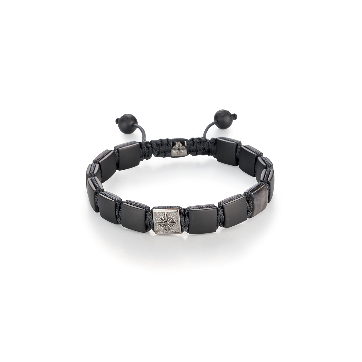 Shamballa Jewels 10mm Ceramic and Grey Sapphire Lock Bracelet