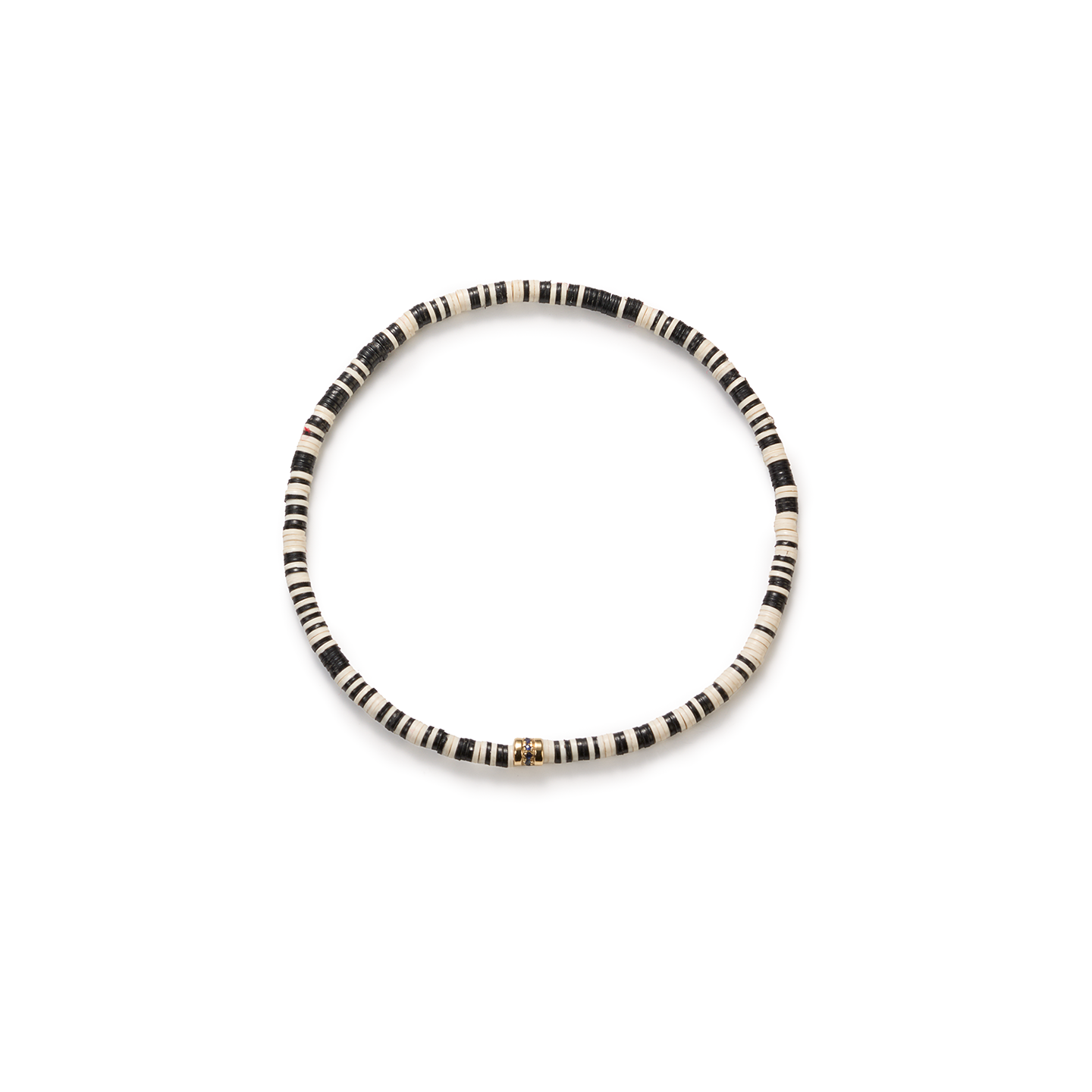 Luis Morais Blue Sapphire Short Roll Bead on Vinyl Beaded Bracelet