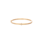 Caroline Ellen Rounded Hinge Bangle with Narrow Single Row Pave Diamonds