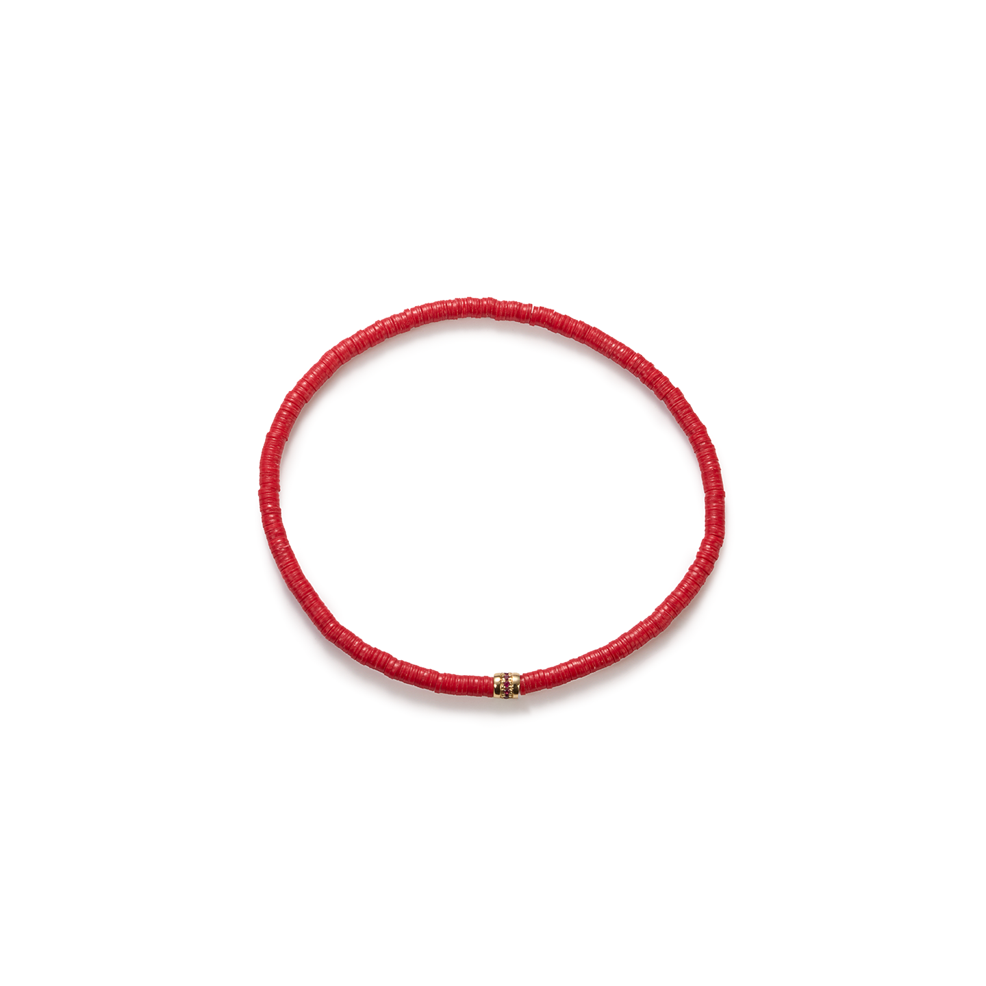Luis Morais Ruby Short Roll Bead on Vinyl Beaded Bracelet