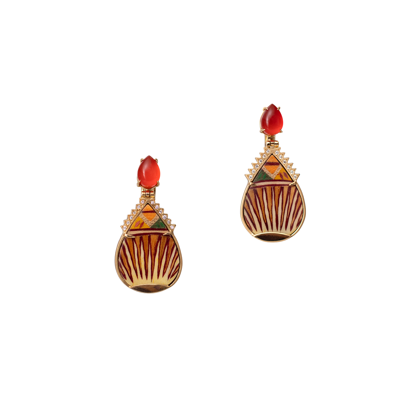 Silvia Furmanovich Marquetry Sunset Teardrop Earrings