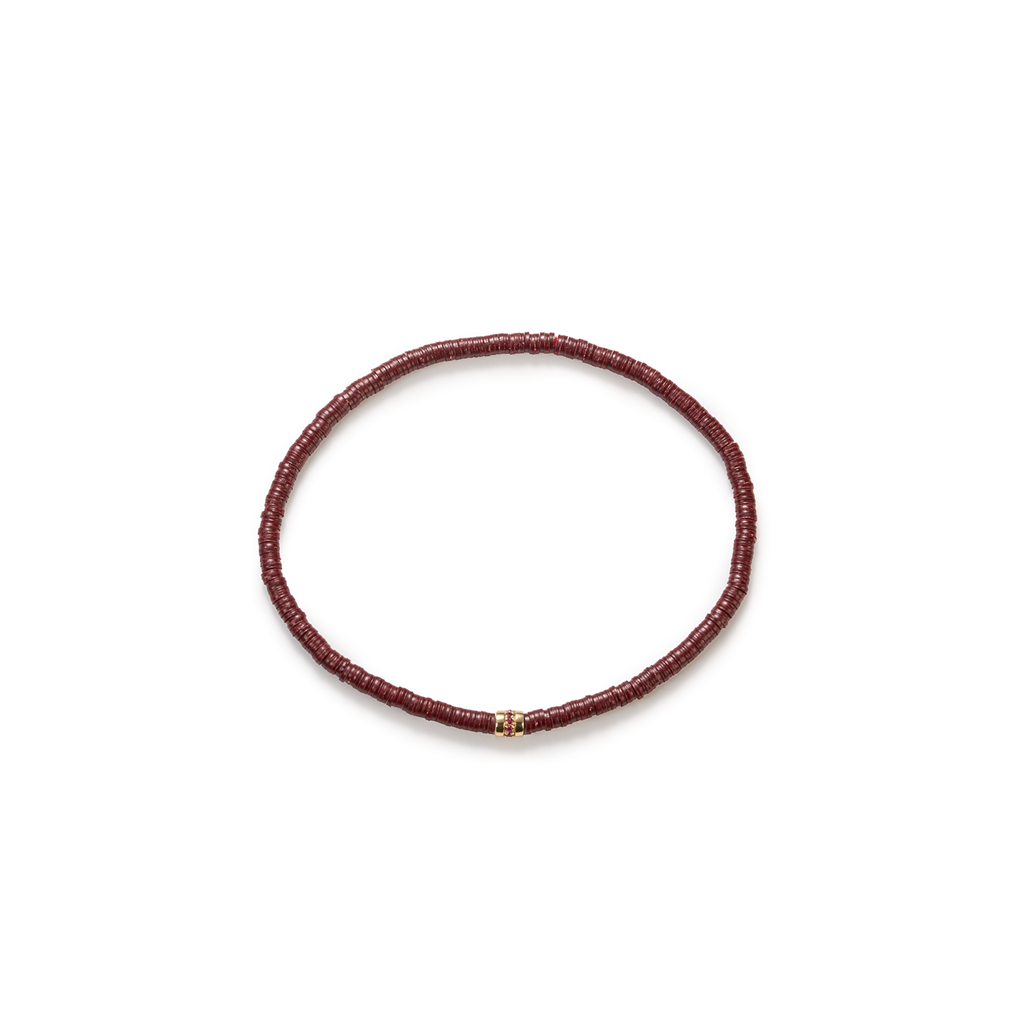 Luis Morais Ruby Short Roll Bead on Vinyl Beaded Bracelet
