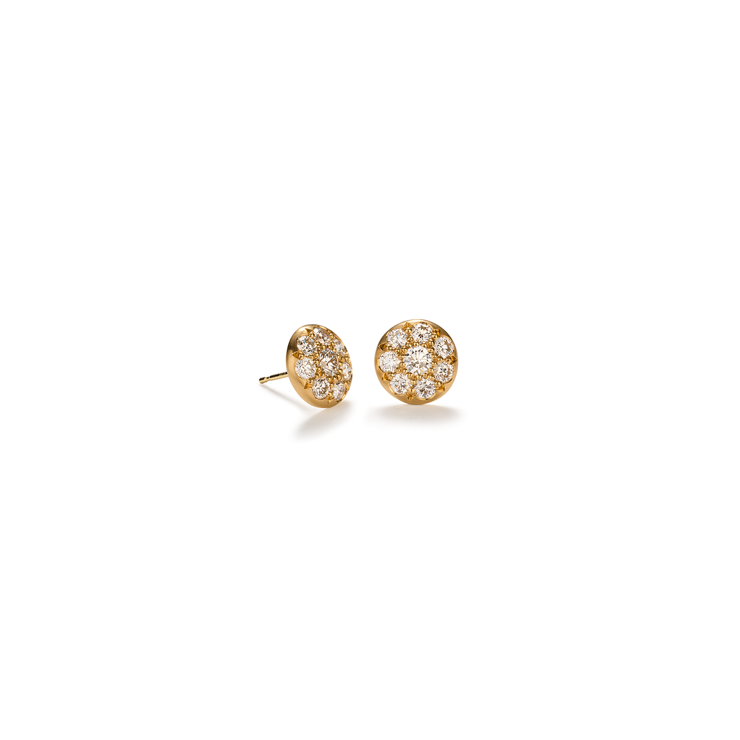 Caroline Ellen Large Pave Lentil Diamond Stud Earrings