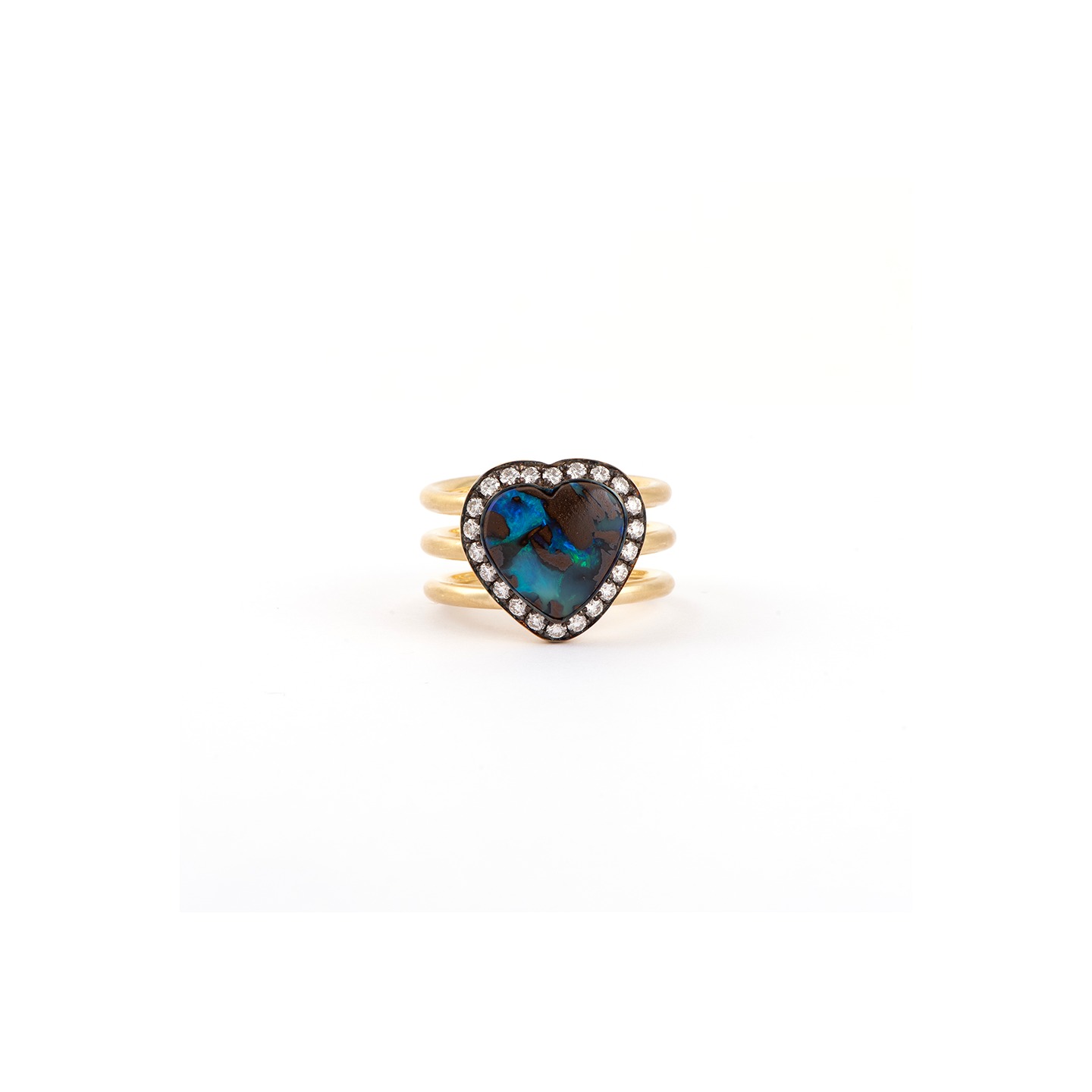 Sylva & Cie Opal Heart Ring