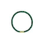 Luis Morais Enameled Swirled Bamboo Bead on Gemstone Beaded Bracelet