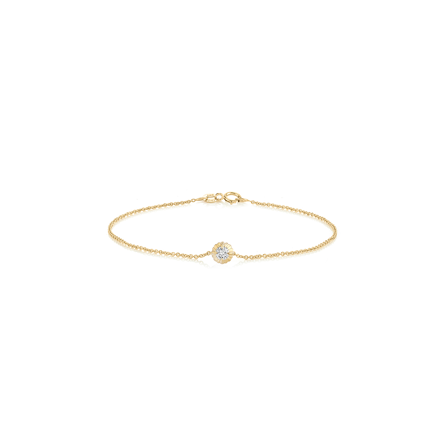 Lizzie Mandler Fluted Button Diamond Bracelet