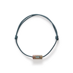 Dezso Long Agate Bead with Baguette Aquamarine on Cord