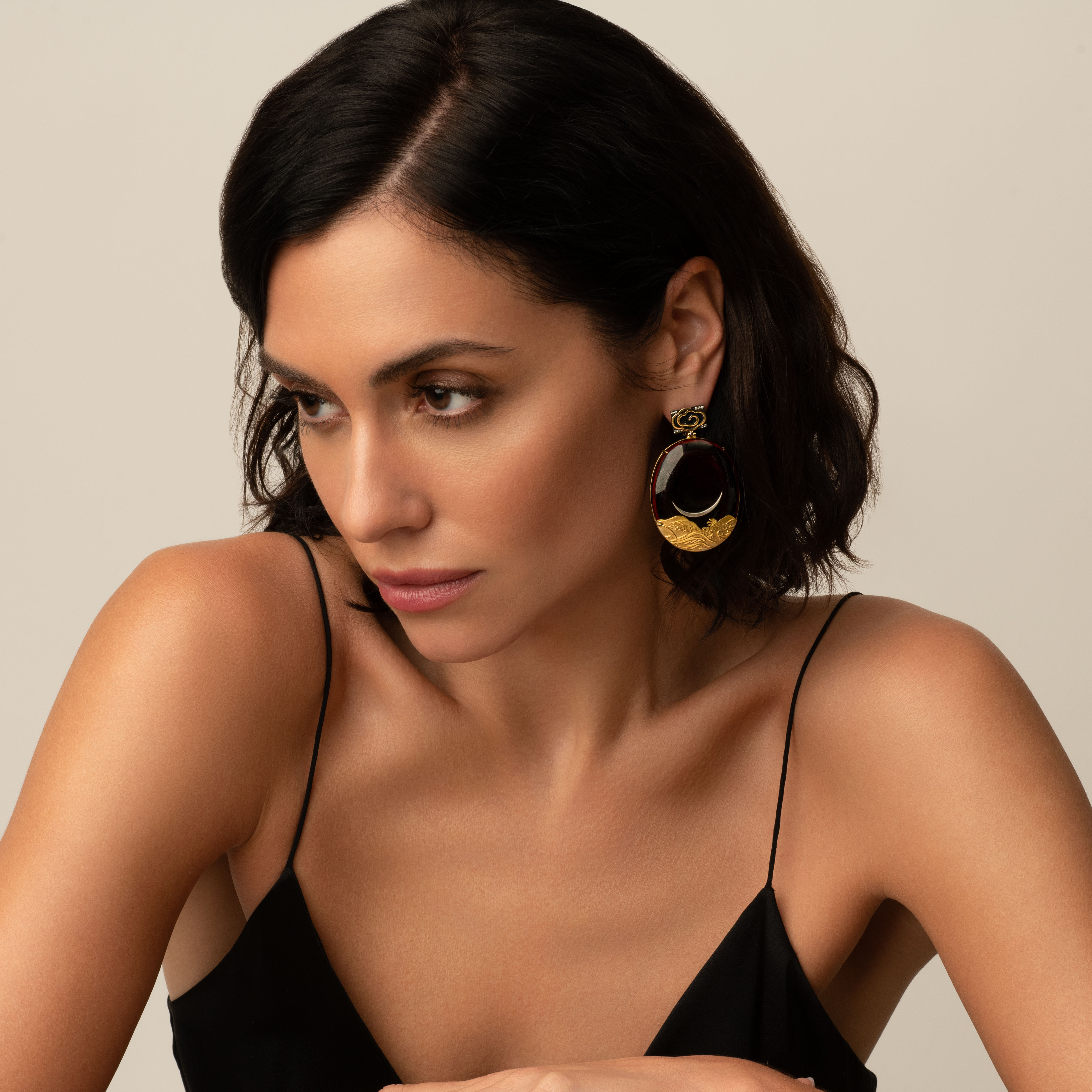 Silvia Furmanovich Black Lacquer Diamond Earrings