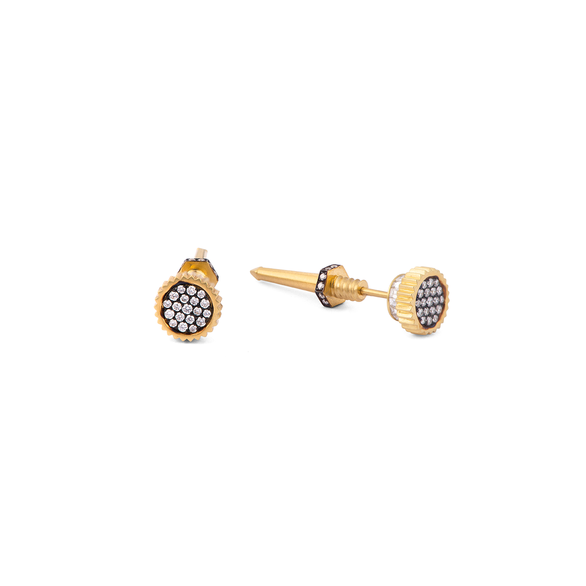 Sylva & Cie Diamond Bolt Earrings