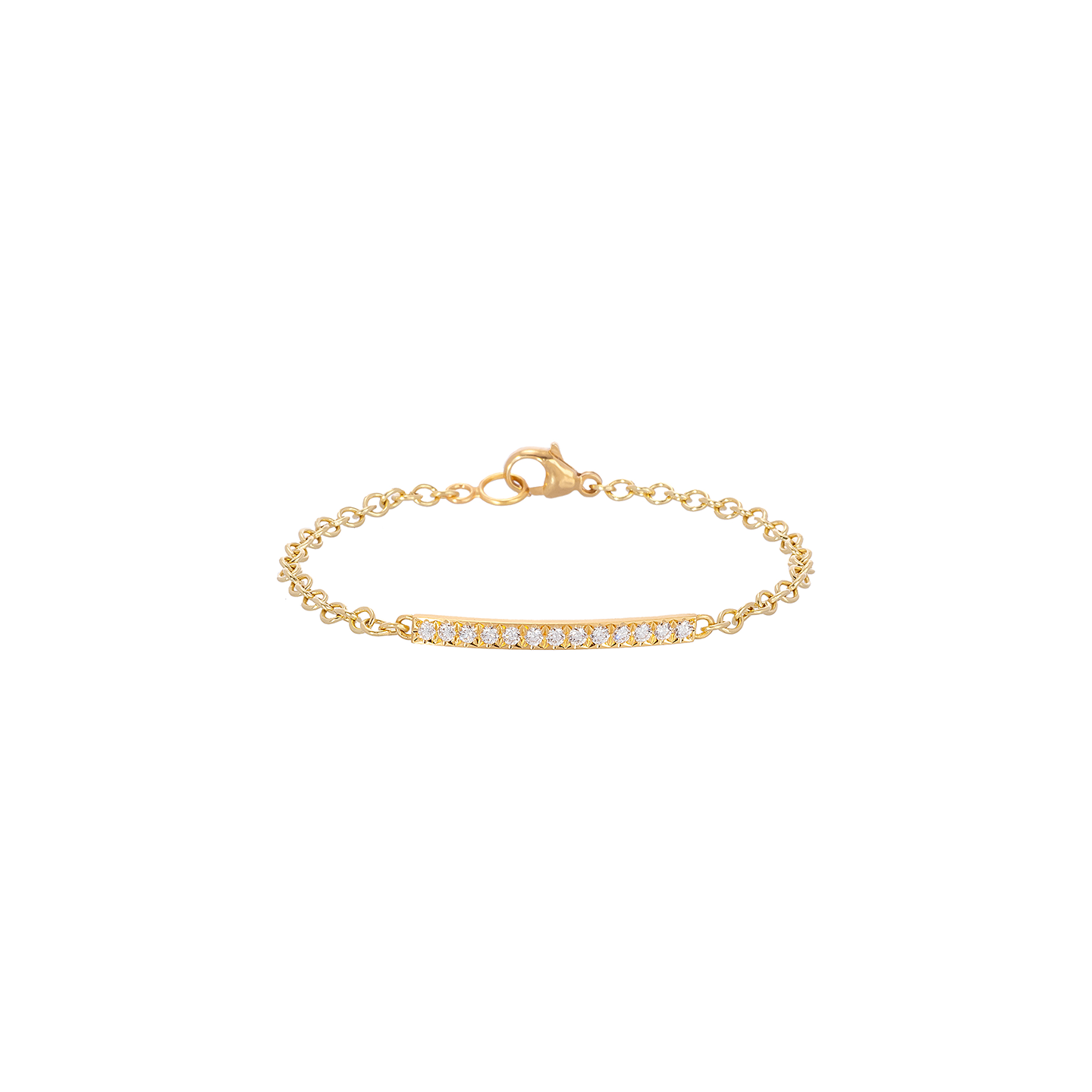 Caroline Ellen Bar Bracelet with Pave Diamonds