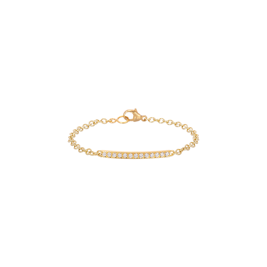 Caroline Ellen Bar Bracelet with Pave Diamonds