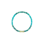 Luis Morais Enameled Swirled Bamboo Bead on Gemstone Beaded Bracelet