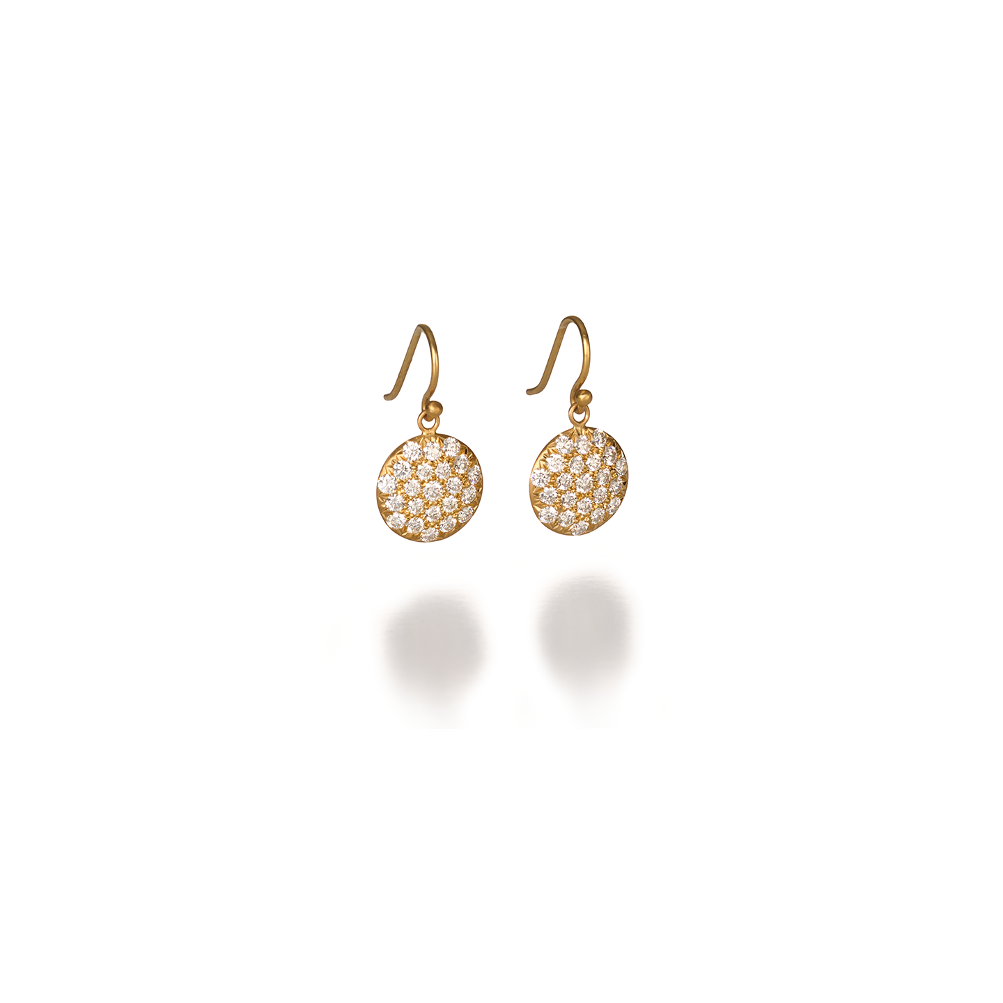 Caroline Ellen Medium Pave Lentil Earrings
