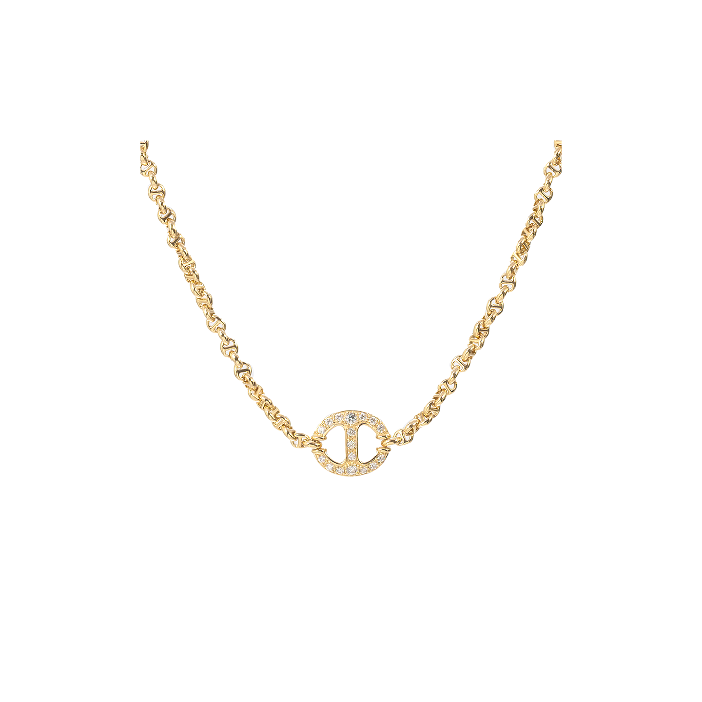 Hoorsenbuhs Micro Chain Necklace with Diamond Station