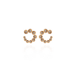 Fernando Jorge 'Surround" Small Circle Earrings set with Petrified Wood